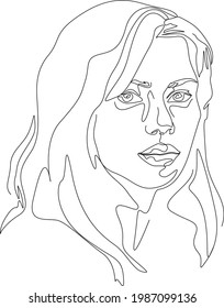 minimalist one line drawing woman face illustration in line art style
