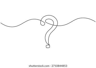 Minimalist one line face with question mark abstract outline artwork
