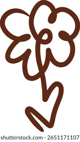 Minimalist one line flower illustration