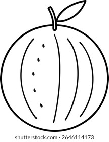 Minimalist one line illustration of watermelon highlighting freshness organic farming and summer fruit aesthetics suitable for healthy food marketing and product labels