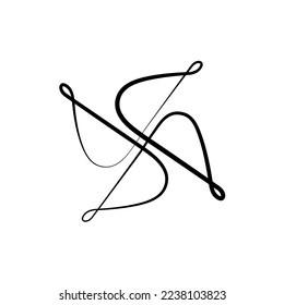 Minimalist one line paper windmill logo design. Modern line art, vector, graphic, icon, illustration