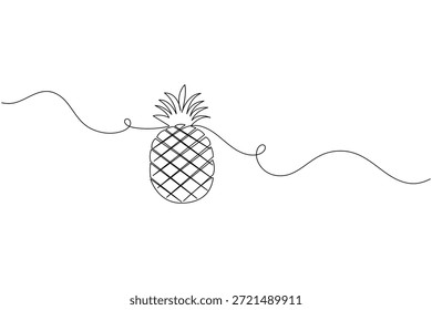Minimalista uma linha de abacaxi desenho contínuo vetor arte