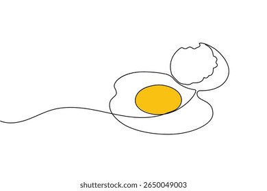 Minimalist one line sketch of easter eggs for spring holiday celebration on white background