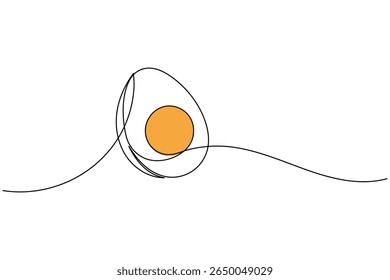 Minimalist one line sketch of easter eggs for spring holiday celebration on white background