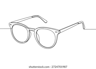 Vetor de quadros minimalista de uma linha. Design de óculos moderno para correção da visão. Simples mão desenhada ilustração de moda óptica.