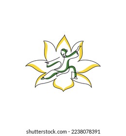 Minimalist one line Tai Chi and Qigong logo design. Modern logo, graphic, icon, continuous line, illustration     