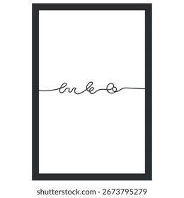 Obra de arte minimalista de una línea que muestra una Ilustración vectorial de diseño abstracto simple