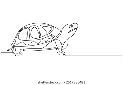 Minimalist One-Line Drawing of a Turtle
