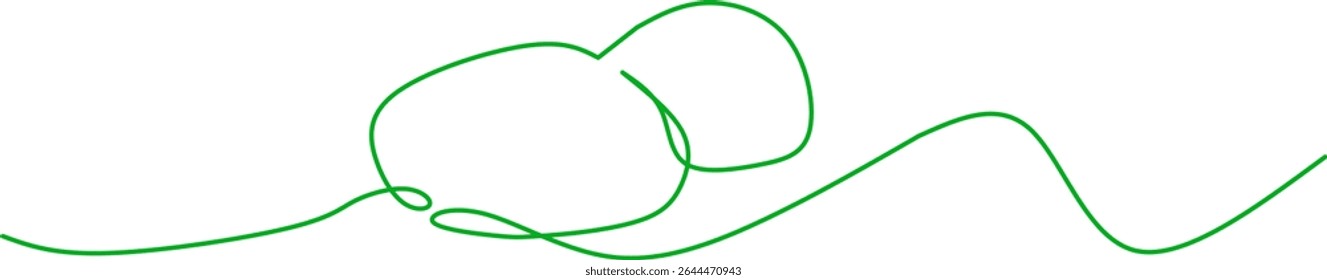 Desenho minimalista de uma linha de duas ervilhas em uma vagem, simbolizando simplicidade, natureza e harmonia. Ideal para temas de design criativo orgânicos, naturais, agrícolas ou relacionados à saúde.