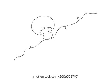 Minimalist One-Line Mushroom Drawing – Continuous Line Art Vector Illustration