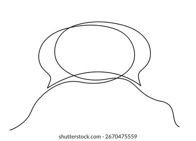 Minimalist One-Line Speech Bubble Drawing and vector design art