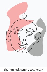 Minimalist one-line woman vector people icon. For postcards, posters, brochures, cover design, web, social media story design
