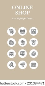 Minimalist Online Shop Icon Highlight Vector