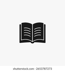 minimalist open book icon fully editable vector template