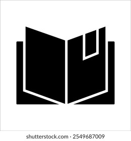 Minimalist open book icon, suitable for education, reading, and library themes.