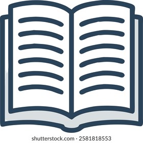 Minimalist Open Book Vector Illustration 