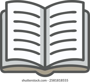 Minimalist Open Book Vector Illustration 