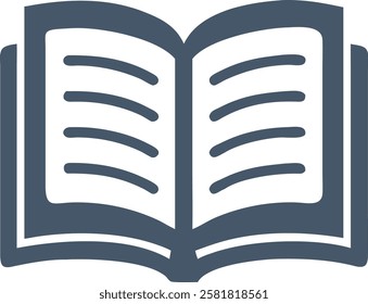 Minimalist Open Book Vector Illustration 