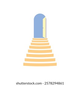 Minimalist Open Door and Stairs Vector Symbolizing Pathway to Opportunities