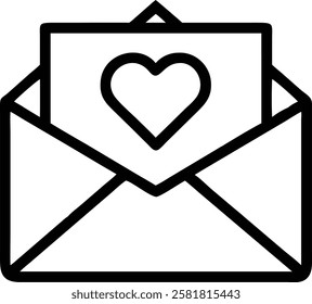 Minimalist Open Envelope Design with Heart Icon