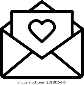 Minimalist Open Envelope Design with Heart Icon