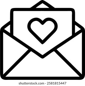 Minimalist Open Envelope Design with Heart Icon