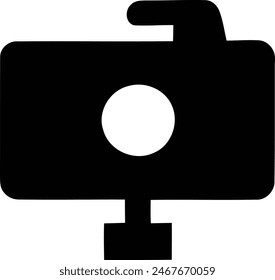 Minimalist Open Lens Camera Icon for Tech and Photography