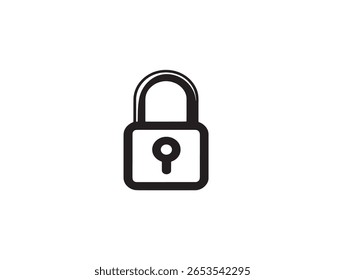 Símbolo de Bloqueio Aberto Minimalista em Formato Vetor