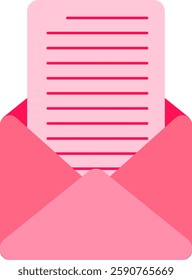 Minimalist Opened Love Letter Vector Illustration