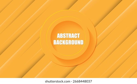 Minimalist Orange Abstract Background with Diagonal Lines and a Central Circle