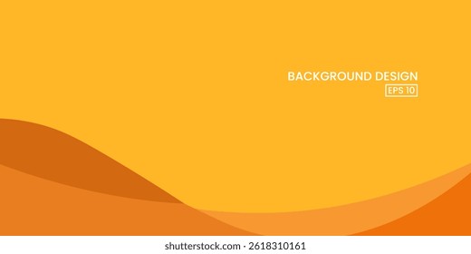 Minimalist orange abstract background with soft curves, perfect for presentation templates, banners, or modern poster designs. Clean, professional, and vibrant.  Bright orange wave background vector.