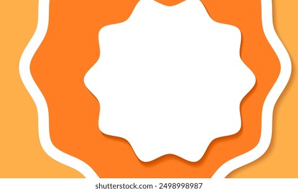 Minimalistischer orangefarbener Hintergrund mit weißen, gewellten Linien. Papierfarbdesign-Vorlage. Modernes Orange Design mit weißem Rand. Zierrahmen. horizontale Bannervorlage. buntes Design für den Hintergrund
