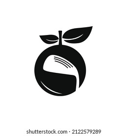Minimalist orange combination golf club flat logo. golf logo for your company brand. . 