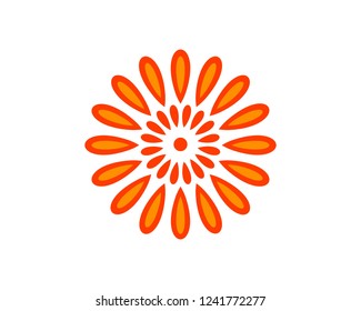 minimalist orange flower ornamental design