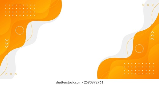 Minimalist orange geometric background with fluid wave shapes. Modern dynamic wallpaper. Suitable for banners, templates, sales, ads, events, presentations, web, and pages
