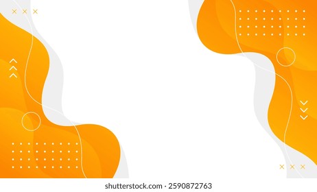 Minimalist orange geometric background with fluid wave shapes. Modern dynamic wallpaper. Suitable for banners, templates, sales, ads, events, presentations, web, and pages