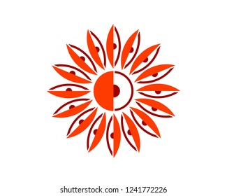 minimalist orange ornamental design