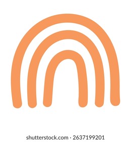 Minimalist Orange Rainbow Arch Illustration
