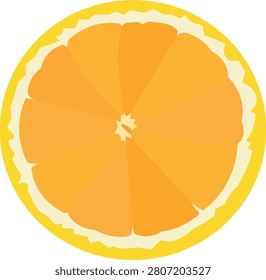 Minimalist orange slice outline vector illustration featuring a clean and modern line art design. This citrus fruit icon is perfect for juice brands, healthy food packaging, organic products, restaurants, cafes, grocery stores, nutrition projects, websites, mobile applications, and user interface designs. Isolated on a white background with scalable vector quality and editable strokes.