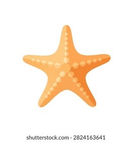 Minimalist Orange Starfish Flat Vector Illustration Isolated on White Background for Sea Life Theme