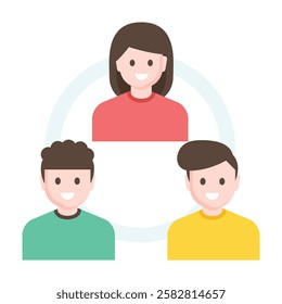 Minimalist organization icon representing structured workplace processes, team collaboration, and corporate efficiency.