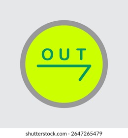 Minimalist Out Arrow Icon on Green Circle Background