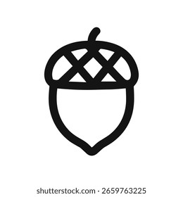 Minimalist Outline Acorn Seed with Pattern Natural Simple Illustration