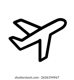 Minimalist Outline Airplane Icon Design, Modern Aircraft Symbol Illustration Element
