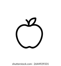 Minimalist Outline Apple Fruit Healthy Food Organic Natural Ingredient Icon