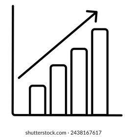Minimalist Outline Bar Graph Vector