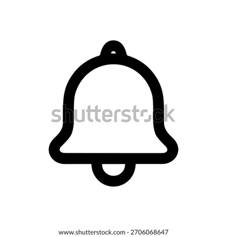 Minimalist Outline Bell Alert Ringing Notification Symbol Line Icon
