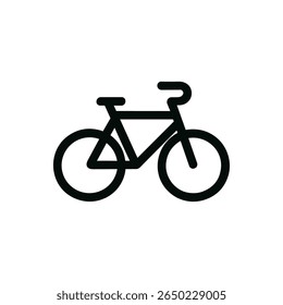 Minimalist Outline Bicycle Icon, Transportation and Leisure Activity, Black on White