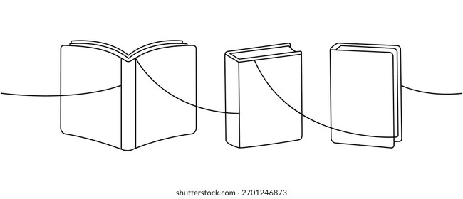 Esquema minimalista de un libro en una composición conectada de Elementos de lectura