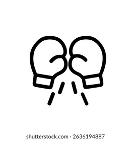 Minimalist Outline Boxing Gloves Sportswear Item Illustration Icon Design